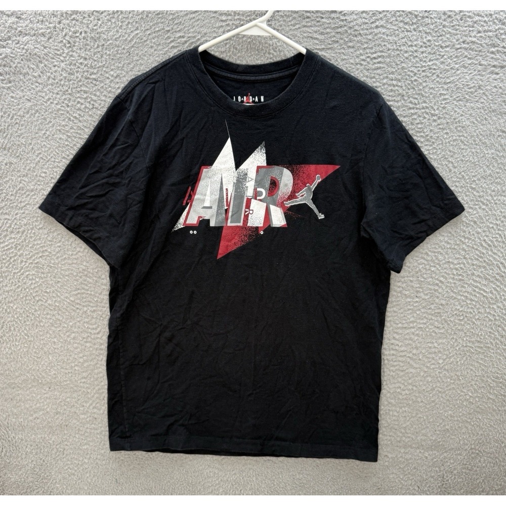 Nike Air Jordan Shirt Adult Medium Black Streetwear‎ Grunge Skater Faded Y2K